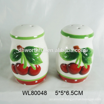 Wholesale personalized salt and pepper shaker with cherry painting